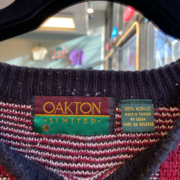 Vintage Oakton Acrylic Sweater Size L - Picture 3 of 5